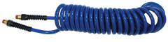 #PU1410BT - 1/4 MPT x 10 Feet - Transparent Blue Polyurethane - 1-Swivel Fitting(s) - Self-Storing Hose - Benchmark Tooling