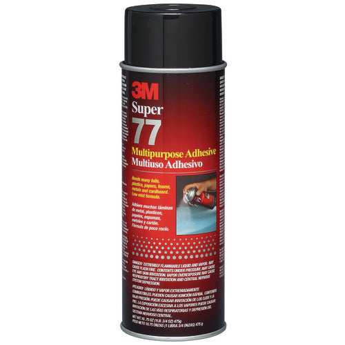 3M Super 77 Multipurpose Spray Adhesive 24 fl oz Can (Net Wt 16.75 oz) NOT FOR SALE IN CA AND OTHER STATES - Benchmark Tooling