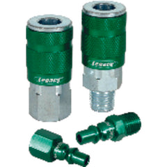 Model A71457B–1/4″ Body × 1/4″ NPT–7 Pieces - Green ARO Coupler & Plug Kit