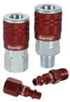 #A73458D - 1/4'' Body x 1/4 NPT (14-Pcs) - Red Industrial Coupler & Plug Kit - Benchmark Tooling