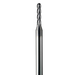 ‎0.015″ Dia. × 1/8″ Shank × 0.18″ DOC × 2-1/2″ OAL, Carbide AlTiN, Spiral , 4 Flute, 30° Helix, Ballnose End Mill - Exact Industrial Supply