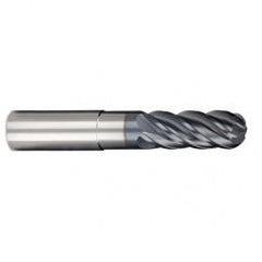 1/2" Dia. - 5/8" LOC - 6 OAL 5 FL Ball Nose Carbide End Mill-AlCrN-X - Benchmark Tooling