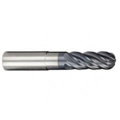 3/4" Dia. - 1" LOC - 6 OAL 5 FL Ball Nose Carbide End Mill-AlCrN-X - Benchmark Tooling