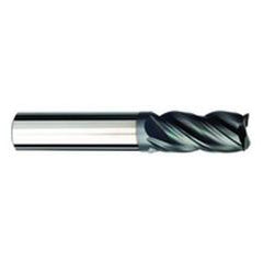 7/16 Dia. x 2-3/4 Overall Length 4-Flute .030 C/R Solid Carbide SE End Mill-Round Shank-Center Cut-AlCrN-X - Benchmark Tooling