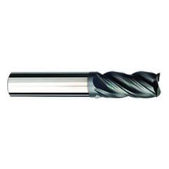 3/8 Dia. x 3 Overall Length 4-Flute .015 C/R Solid Carbide SE End Mill-Round Shank-Center Cut-AlCrN-X - Benchmark Tooling