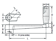 Broached Crank Handle - 3/4'' Hole Diameter; 3-1/4'' Handle Length; 6.3'' Width - Benchmark Tooling