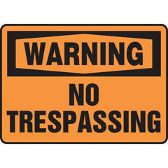 Sign, Warning No Trespassing, 10″ × 14″, Plastic - Benchmark Tooling