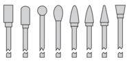 CARBIDE FINE BURR SET #4 METRIC - Benchmark Tooling