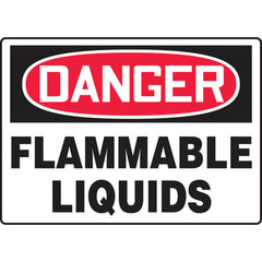 Sign, Danger Flammable Liquids, 7″ × 10″, Plastic - Benchmark Tooling