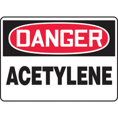 Sign, Danger Acetylene, 10″ × 14″, Aluminum - Benchmark Tooling