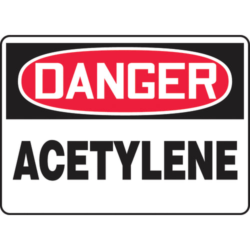 Sign, Danger Acetylene, 10″ × 14″, Vinyl - Benchmark Tooling