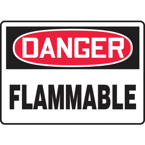 Sign, Danger Flammable, 10″ × 14″, Plastic - Benchmark Tooling