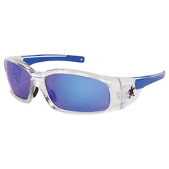 Safety Glasses - Blue Mirror Lens - Clear Frame SR1 Style - Benchmark Tooling