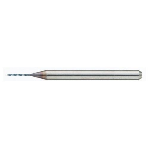 MDSS0046-ACF40B 0.46 mm Dia. × 0.46 mm Shank × 5 mm Flute Length × 38 mm OAL, PVD, External Coolant, Cylindrical Solid Carbide Drill - Exact Industrial Supply