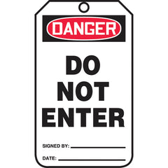 Safety Tag, Danger Do Not Enter , 25/Pk, Cardstock - Benchmark Tooling