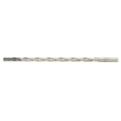 MDW2500XHV20 1/4″ Dia. × 0.315″ Shank × 5.866″ Flute Length × 7.913″ OAL, DEX, External Coolant, Cylindrical Solid Carbide Drill - Exact Industrial Supply