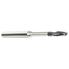 2.5mm Dia. - 3mm LOC - 38mm OAL - .15mm C/R 2 FL Carbide End Mill with 20mm Reach-Nano Coated - Benchmark Tooling