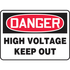 Sign, Danger High Voltage Keep Out, 10″ × 14″, Vinyl - Benchmark Tooling