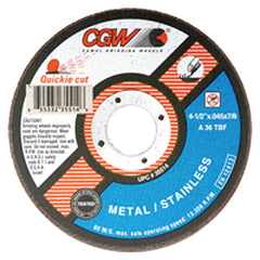 7″ × 0.045″ × 7/8″ - A36T-BF - Aluminum Oxide Reinforced Cut-Off Wheel - Benchmark Tooling