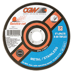 7″ × 0.040″ × 7/8″ - A60-TB-Flex - Aluminum Oxide Reinforced Cut-Off Wheel - Benchmark Tooling