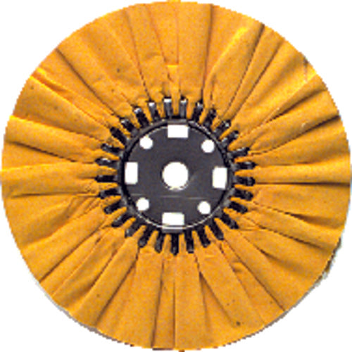 10″ × 3/4″ (3″ × 4″ Flange) - Cotton Untreated - General Purpose Use Ventilated Bias Buffing Wheel - Benchmark Tooling