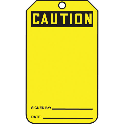 Safety Tag, Caution (Blank), 25/Pk, Cardstock - Benchmark Tooling