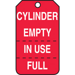 Cylinder Tag, Cylinder Empty, In Use, Full (Perforated), 25/Pk, Cardstock - Benchmark Tooling