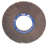 14" Diameter - 5-1/4" Arbor Hole - Rd Crimped Nylon Abrasive Straight Wheel - Benchmark Tooling