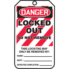 Lockout Tag, Danger Locked Out, 25/Pk, Cardstock - Benchmark Tooling