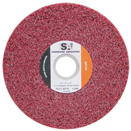 6 x 1 x 1'' - Medium Grit - Aluminum Oxide Metal Finishing Non-Woven Wheel - Benchmark Tooling