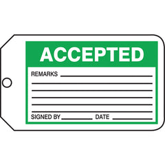 Production Control Tag, Accepted, 25/Pk, Cardstock - Benchmark Tooling