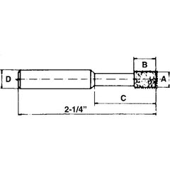 ‎0.394″ × 0.394″ × 1/4″-120 Grit - Cubic Boron Nitride Jig Grinding Mandrel - Benchmark Tooling
