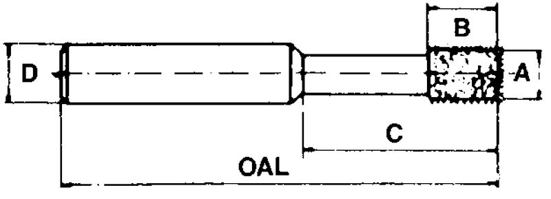 .730 x .394 x 1/4" - 120 Grit - CBN Jig Grinding Mandrel - Benchmark Tooling