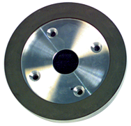 6 x 3/4 x 1-1/4'' - 1/16'' Abrasive Depth - 220 Grit - 3/4 Rim Plate Type 6A2C Mounted Diamond Wheel - Benchmark Tooling