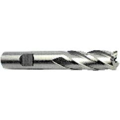 12mm Dia. x 2-11/16 Overall Length 4-Flute Square End High Speed Steel SE End Mill-Round Shank-Non-Center Cut-Uncoated - Benchmark Tooling