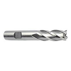 24mm Dia. x 4-1/2 Overall Length 4-Flute Square End High Speed Steel SE End Mill-Round Shank-Non-Center Cut-Uncoated - Benchmark Tooling