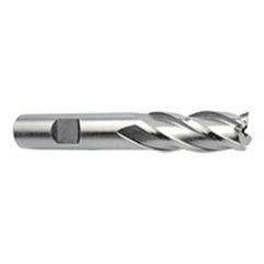 22mm Dia. x 4-1/8 Overall Length 4-Flute Square End High Speed Steel SE End Mill-Round Shank-Non-Center Cut-Uncoated - Benchmark Tooling