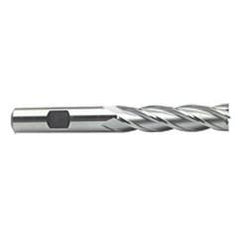 1 Dia. x 6-1/2 Overall Length 4-Flute Square End High Speed Steel SE End Mill-Round Shank-Center Cutting-Uncoated - Benchmark Tooling