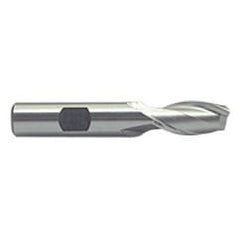 1-3/8 Dia. x 4-1/8 Overall Length 2-Flute Square End M-42 Cobalt SE End Mill-Round Shank-Center Cut-Uncoated - Benchmark Tooling