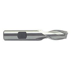 1 Dia. x 3-3/4 Overall Length 2-Flute Square End M-42 Cobalt SE End Mill-Round Shank-Center Cut-Uncoated - Benchmark Tooling