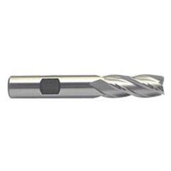 1 Dia. x 4-1/2 Overall Length 4-Flute Square End M-42 Cobalt SE End Mill-Round Shank-Center Cut-Uncoated - Benchmark Tooling