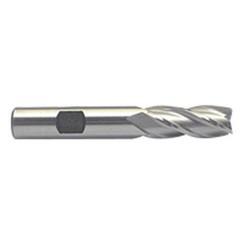 11/16 Dia. x 3-3/4 Overall Length 4-Flute Square End M-42 Cobalt SE End Mill-Round Shank-Center Cut-Uncoated - Benchmark Tooling