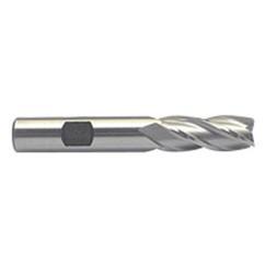 1 Dia. x 6-1/2 Overall Length 4-Flute Square End M-42 Cobalt SE End Mill-Round Shank-Center Cut-Uncoated - Benchmark Tooling