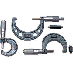 0-3″ Measuring Range-0.001″ Graduation - Ratchet Thimble - Carbide Face - Outside Micrometer Set - Benchmark Tooling