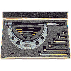 32″-36″ Measuring Range-0.001″ Graduation - Ratchet Thimble - Carbide Face - Interchangeable Anvil Micrometer - Benchmark Tooling