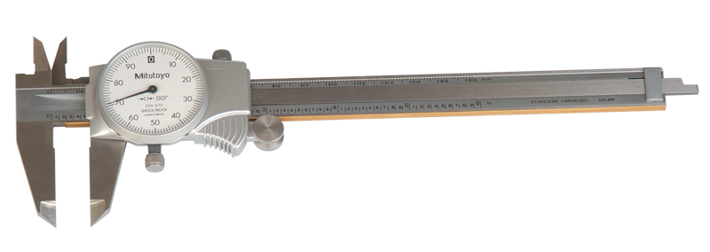 0 - 200mm Measuring Range (0.02mm Grad.) - Dial Caliper - #505-686 - Benchmark Tooling