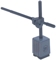 #599-7761- Mini Mag Stand with Fine Adjustment - 1-1/4 x 1-1/4 x 1-3/4" Base Size - Magnetic Base Indicator Holder - Benchmark Tooling