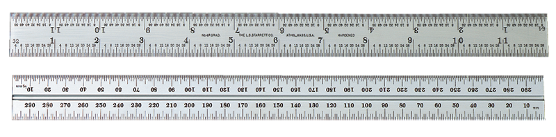 #CB6-4R - 6'' - 4R Graduation - Chrome - Combination Square Blade - Benchmark Tooling