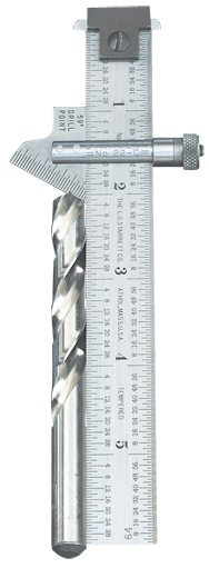 #22C - 6" Length; 59° Bevel Head (Graduation in 32nds) - Drill Point Gage - Benchmark Tooling