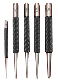 #S117PC  - 5 Piece Center Punch Set - 1/16 to 1/4'' Diameter - Benchmark Tooling